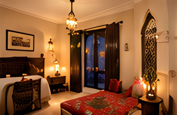 Suite Choukrane, salon marocain et lanternes